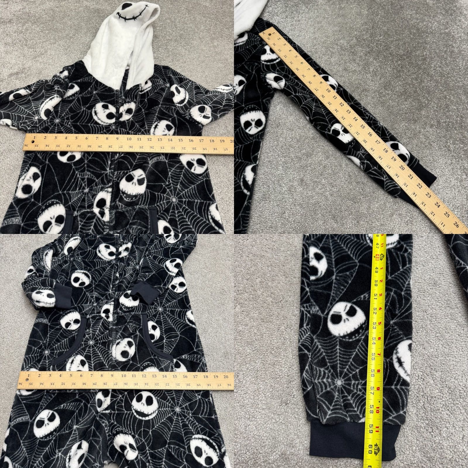 Disney VINTAGE? Disney Nightmare Before Christmas Jack Skellington 1 Piece Pajama Medium Fleece Size ONE SIZE - 9 Thumbnail