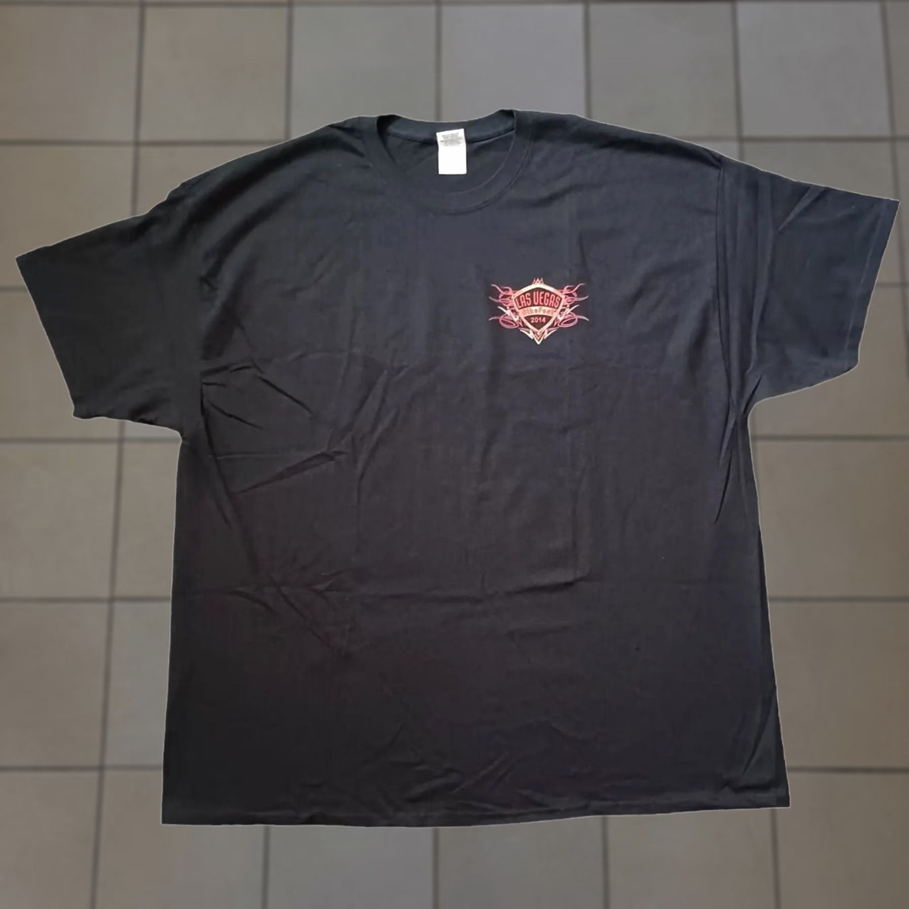 Gildan Gildan Ultra Cotton T-Shirt Mens XXXL Black Bike Fest Las Vegas 2014 Front Back Graphic Motorcycle Front Back Graphic Size US XXL / EU 58 / 5 - 1 Thumbnail