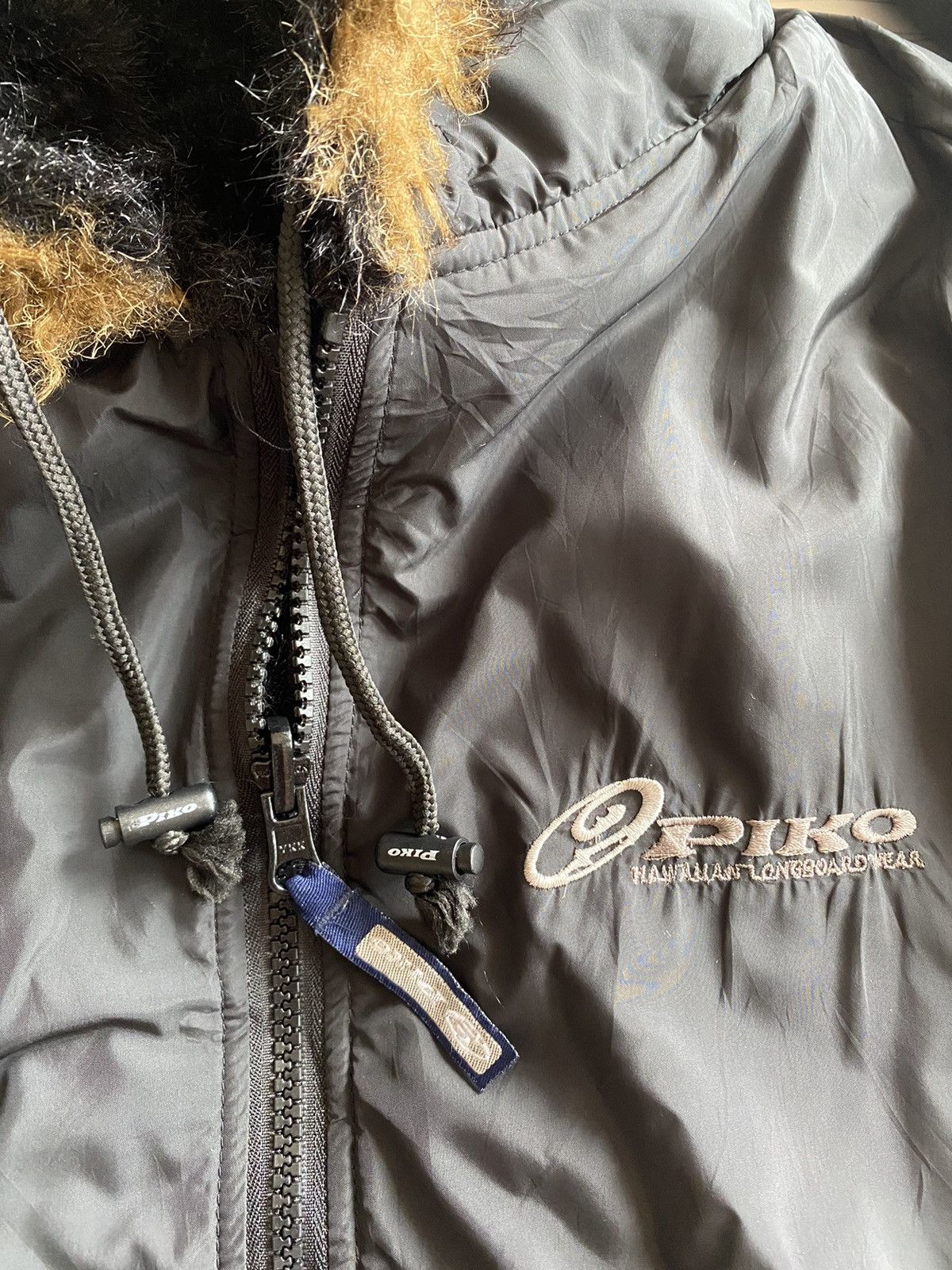 Japanese Brand Vintage 90s Piko Hawaii Fur Zipper Hooded Reversible Jacket Size US L / EU 52-54 / 3 - 17 Thumbnail