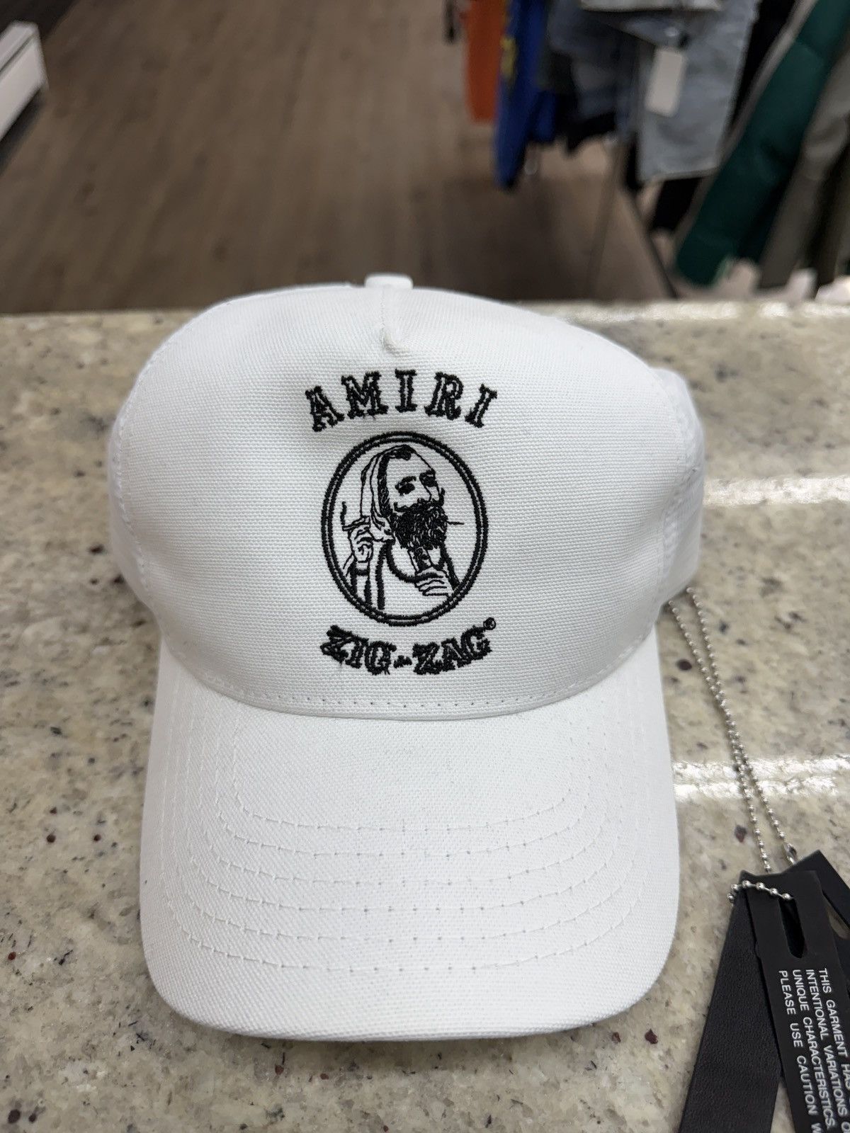 Amiri Amiri White Zig Zag Trucker Hat Size ONE SIZE - 2 Thumbnail