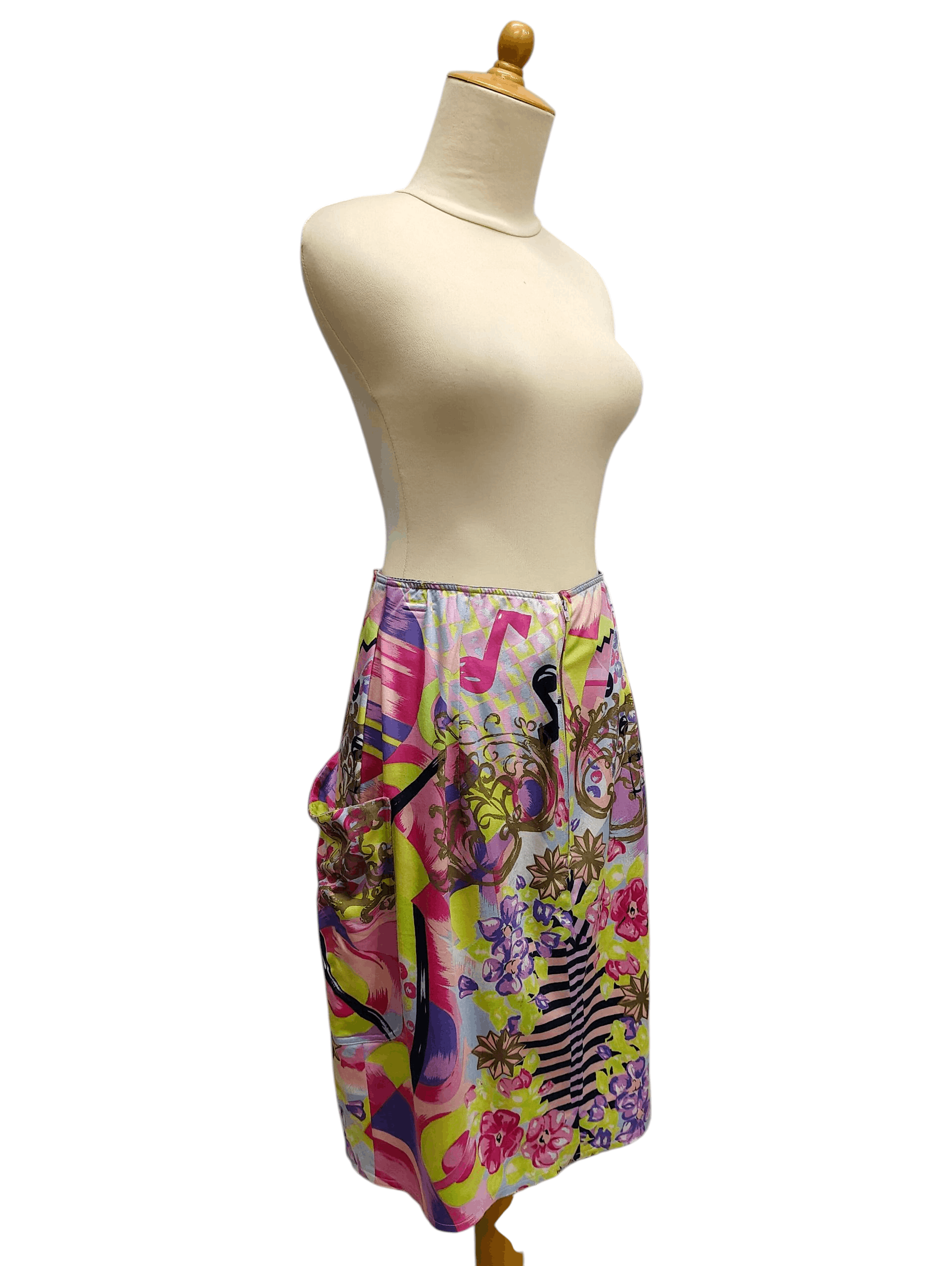 Versace ARCHIVE❤️‍🔥80s Gianni Versace Psychedelic Baroque Art Skirt Size 30" / US 8 / IT 44 - 8 Thumbnail