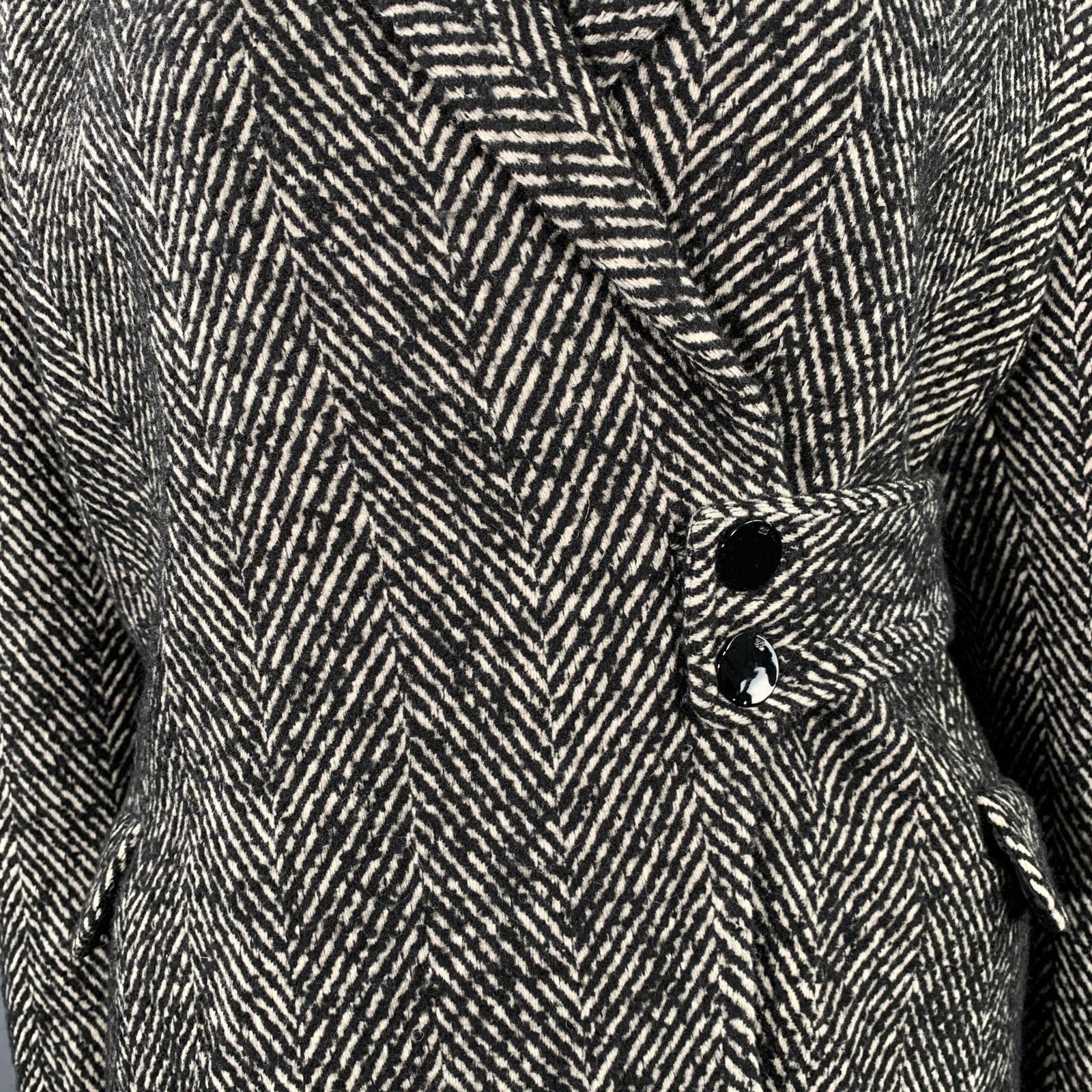 Ganni GANNI Size XL Grey Wool Blend Tweed Belted Coat Size XL / US 12-14 / IT 48-50 - 2 Thumbnail