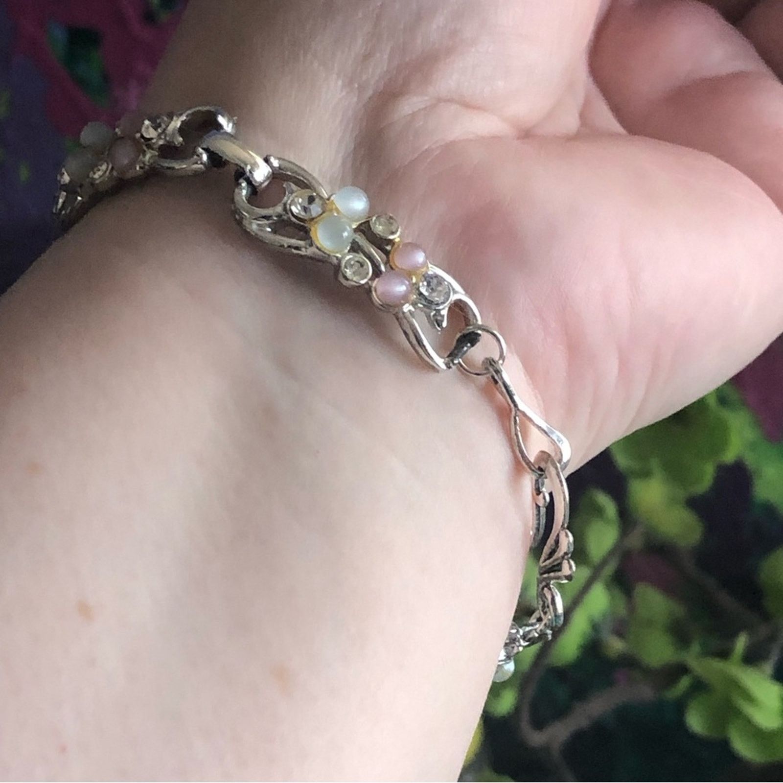 Vintage Vintage mid century Sarah Coventry pearl and stone bracelet Size ONE SIZE - 4 Thumbnail