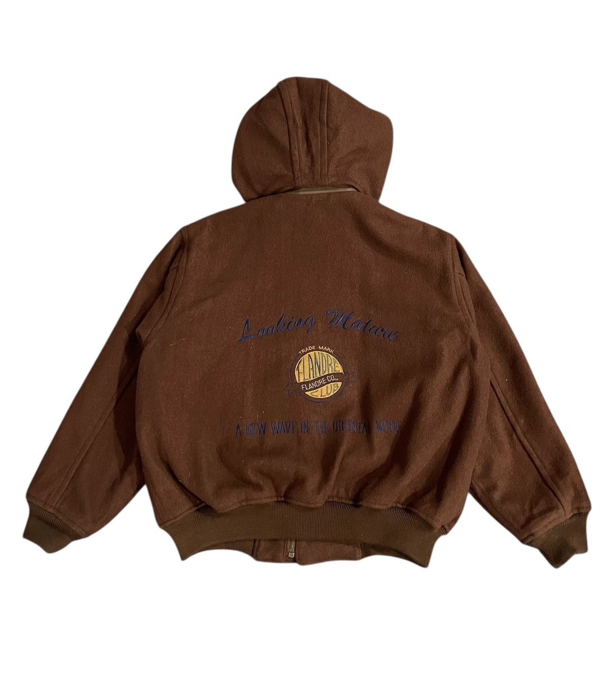 Japanese Brand × Vintage Vintage Flandre Club Hoodie Wool Jacket Size US L / EU 52-54 / 3 - 2 Thumbnail