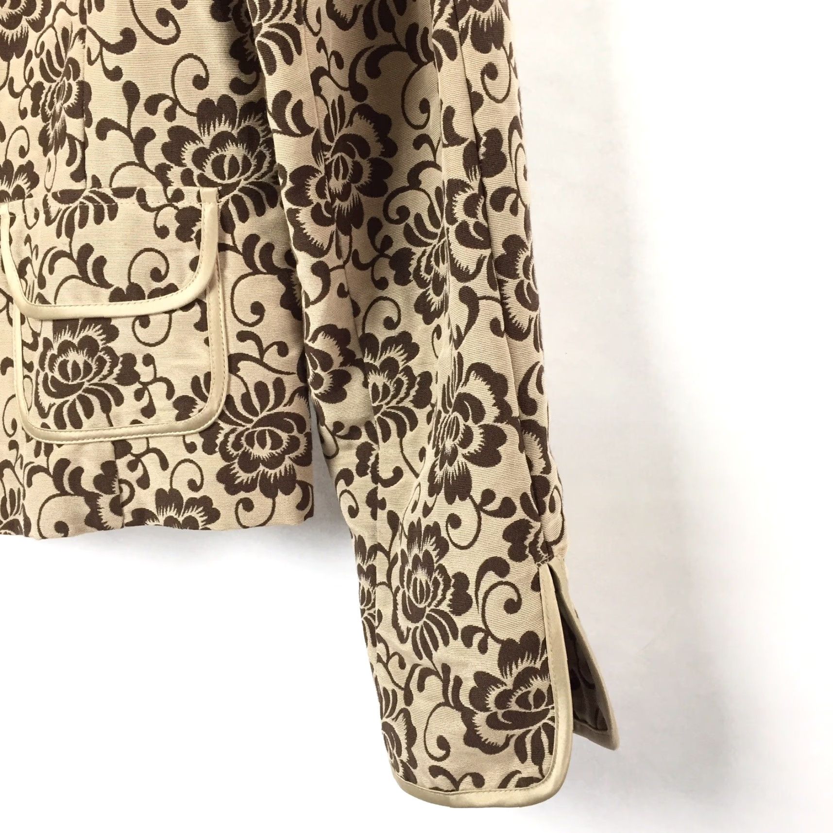 Vintage Emma & James Jacket Women's Long Sleeve Button-Up Beige Floral 16 Casual Mens? Size XXL / US 16-18 / IT 52-54 - 4 Thumbnail