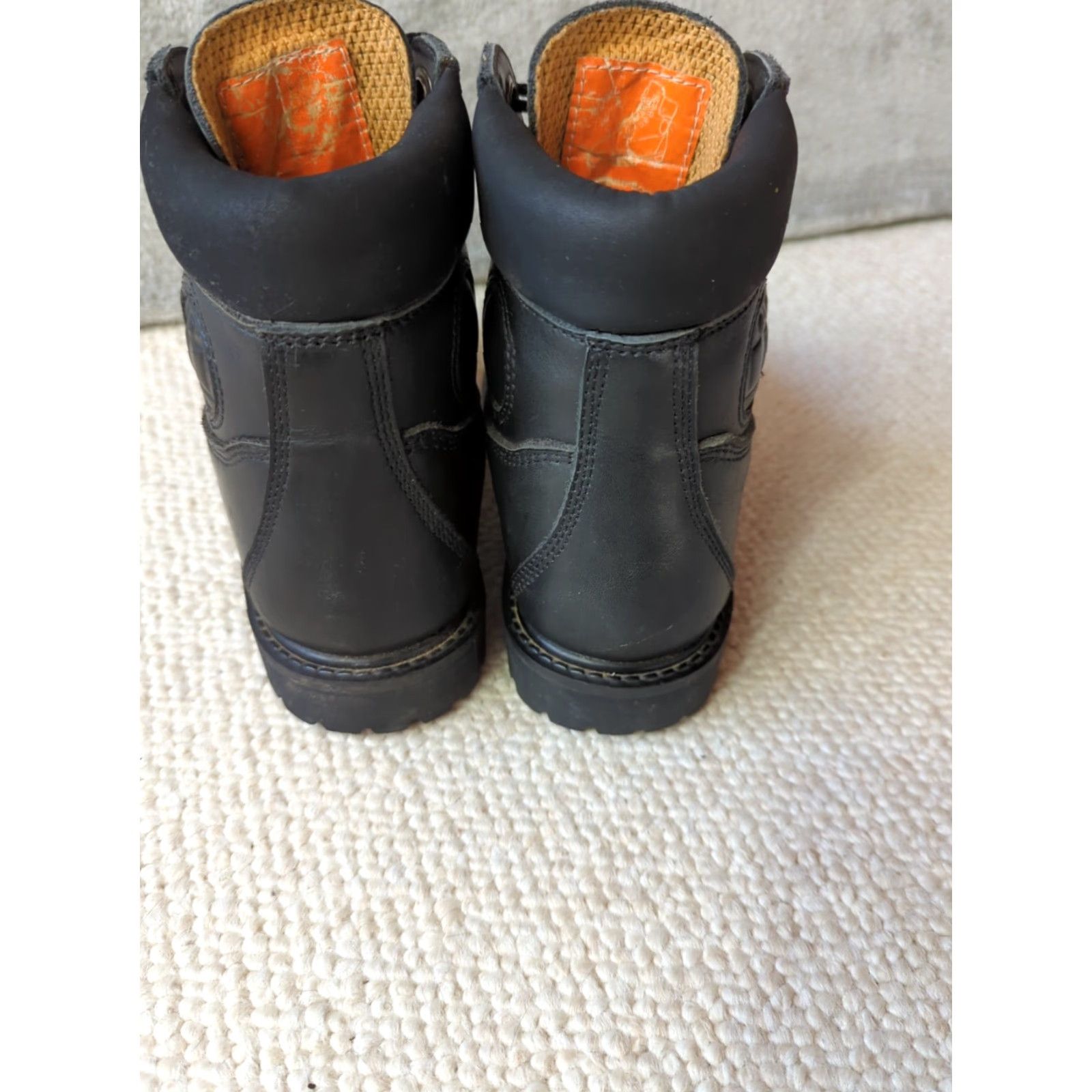 Vintage Icon 1000 Womens Boots Black Leather Ankle Round Toe Lace Up Motorcycle Gothic Grunge 5 US Womens Shoes Size 27" / US 4 / IT 40 - 6 Thumbnail