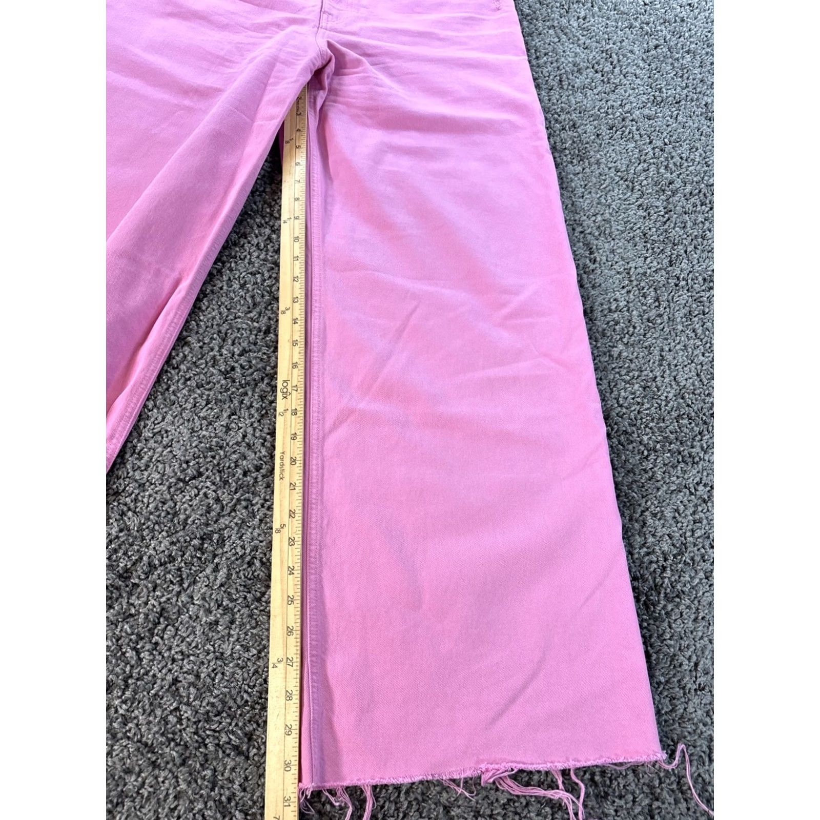 Hudson Hudson Pink Barbiecore Denim Jeans – 32x31 High Rise Wide-Leg Relaxed Regular Women, Raw Hem, 32 31 Inseam, Brand Hudson, Style Jeans Size 24" / US 00 / IT 34 - 2 Thumbnail