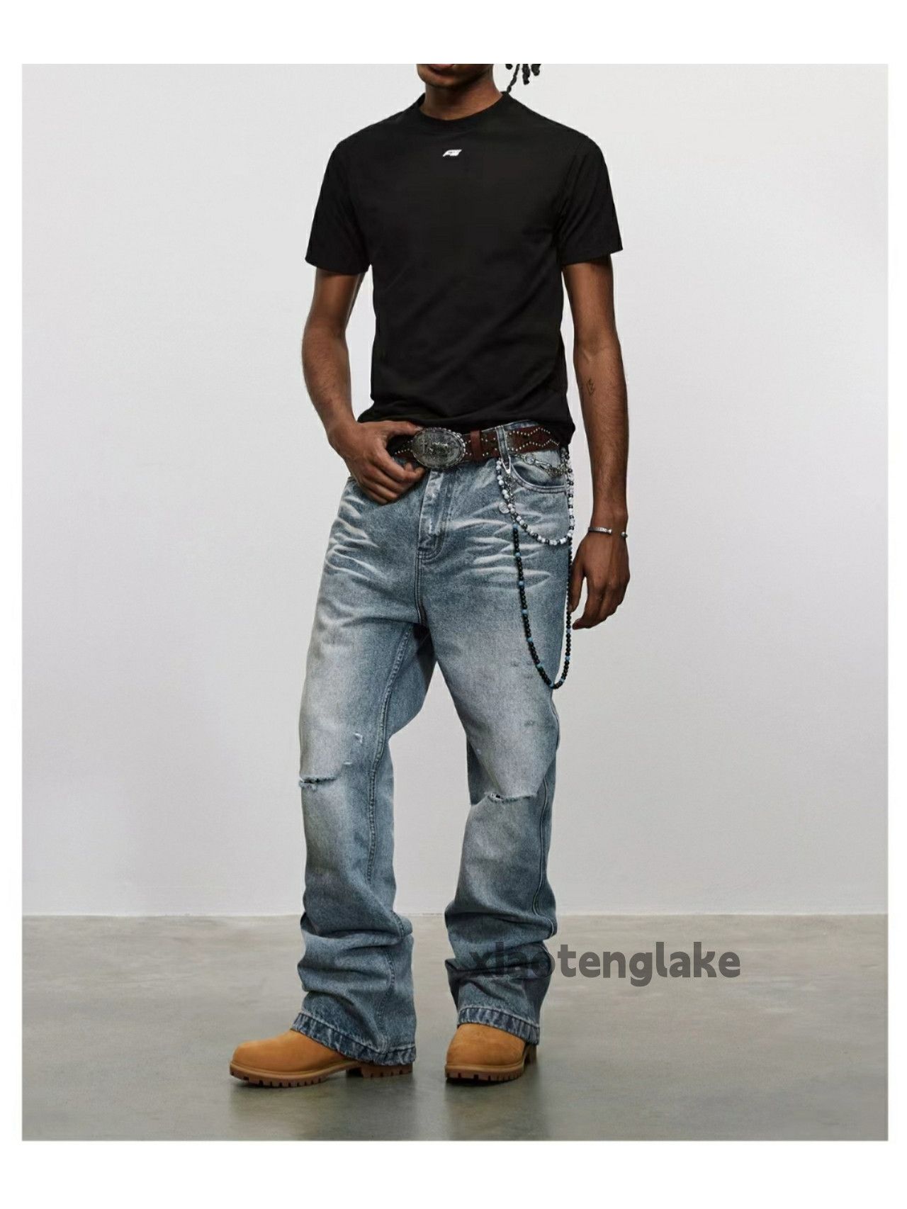 Jean × Vintage washed faded cleanfit yuppie bootcut damaged jeans Size US 36 / EU 52 - 7 Thumbnail