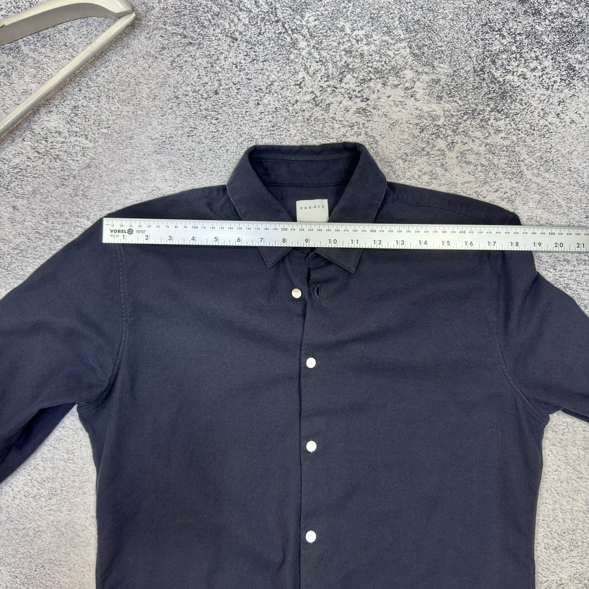 Sandro Sandro Paris Navy Blue Cotton Shirt L size Size US L / EU 52-54 / 3 - 12 Thumbnail