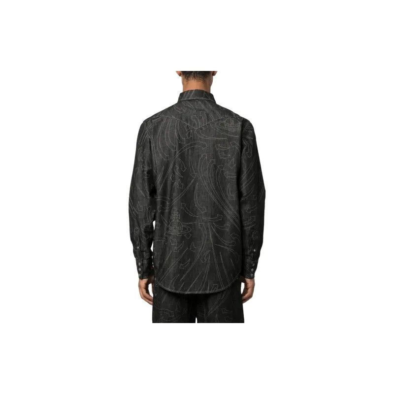 Vivienne Westwood o1y0525 Denim Shirt in Black/Gray Size US XL / EU 56 / 4 - 4 Thumbnail