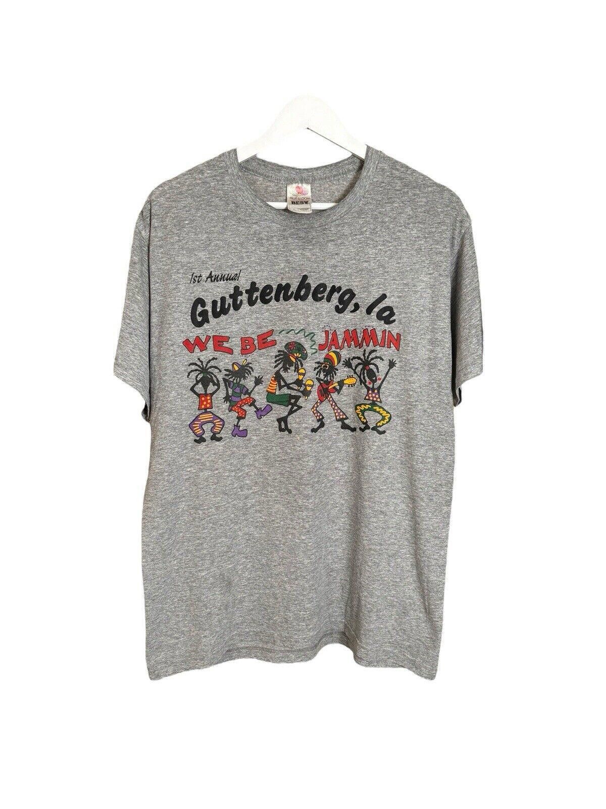 Fruit Of The Loom Vintage Guttenberg We Be Jammin T-shirt Large Size US L / EU 52-54 / 3 - 2 Thumbnail