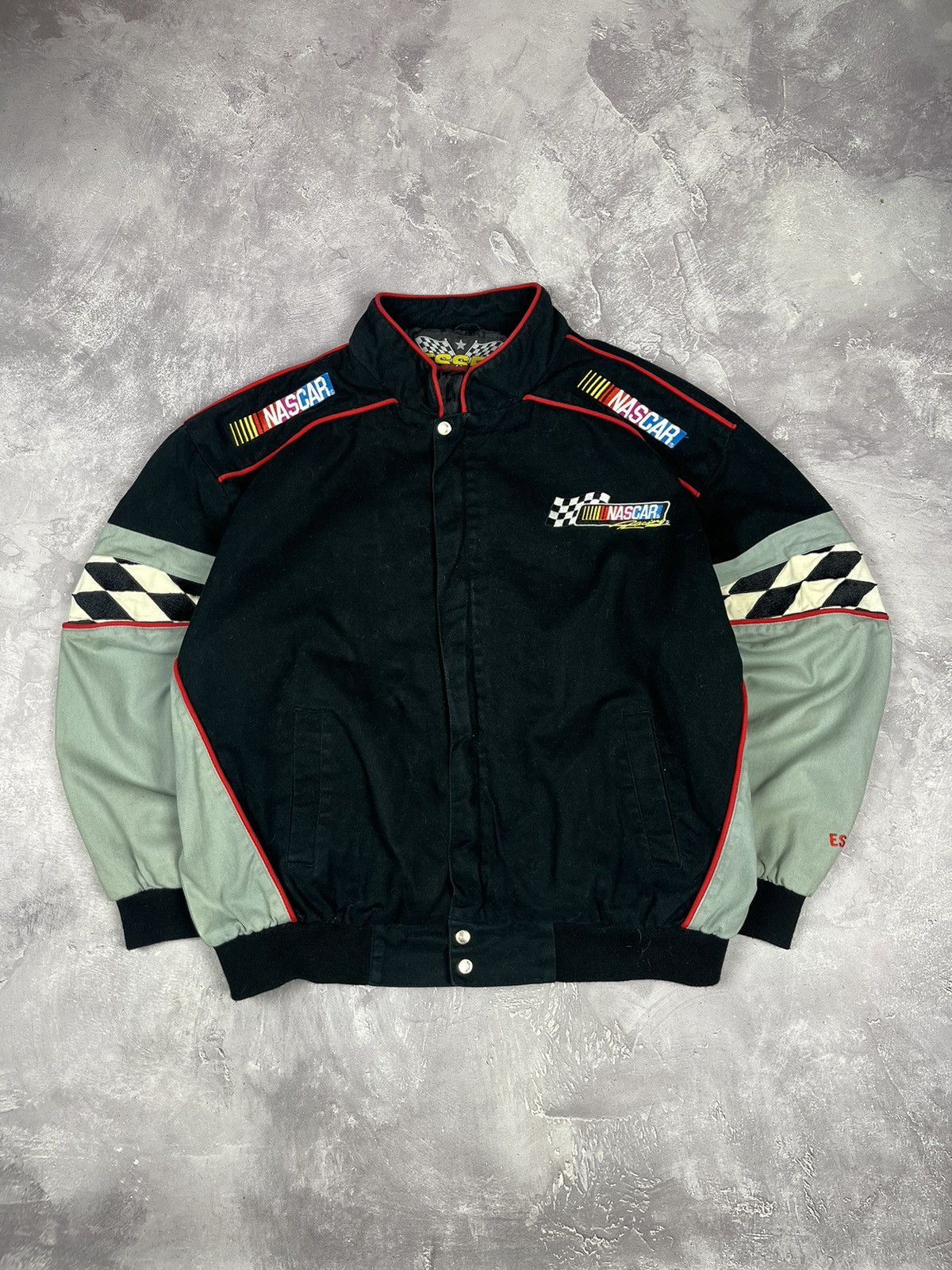 NASCAR Vintage 90s Nascar Bomber Jacket Big Logo Embroidered Rare Size US L / EU 52-54 / 3 - 1 Thumbnail