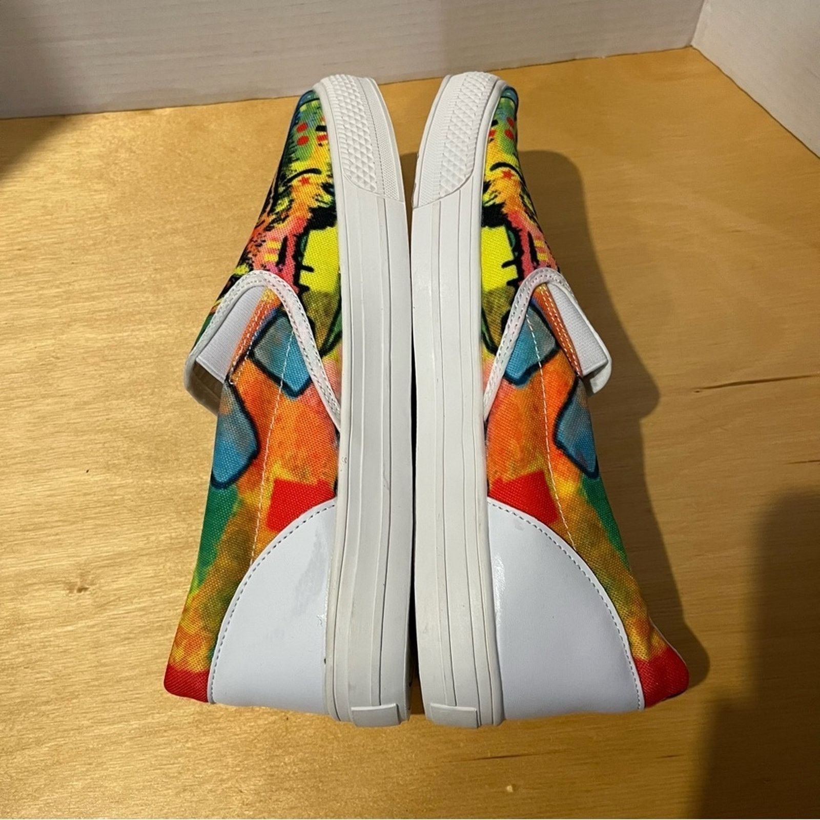 Other Colorful Dog Face Shoes Womens 9 Rainbow Hippie Boho Slip On Size US 9 / IT 39 - 6 Thumbnail