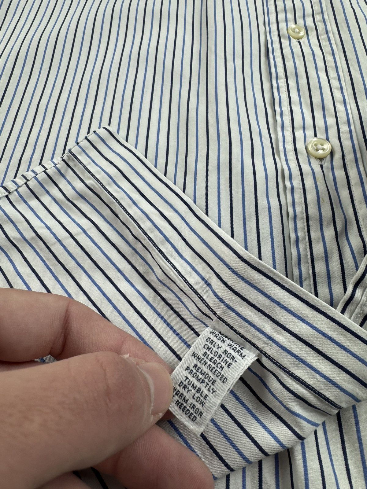 Polo Ralph Lauren Polo Ralph Lauren 16 34/35 Size White Button Striped Classic LongSleeve Shirt Size US M / EU 48-50 / 2 - 9 Thumbnail