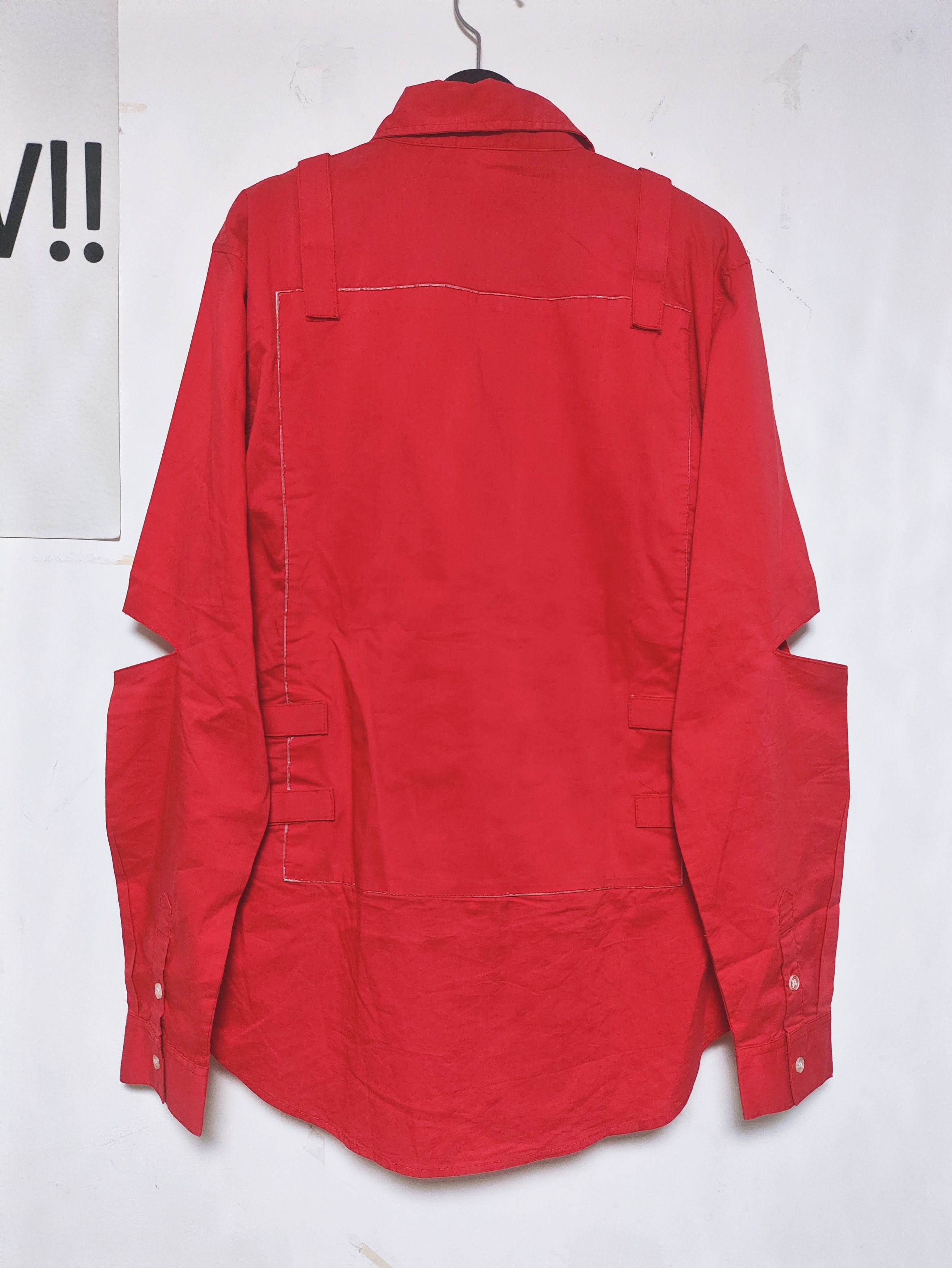 Hood By Air HBA SS14 Blood Red Velcro Strip Shirt Size US L / EU 52-54 / 3 - 2 Thumbnail