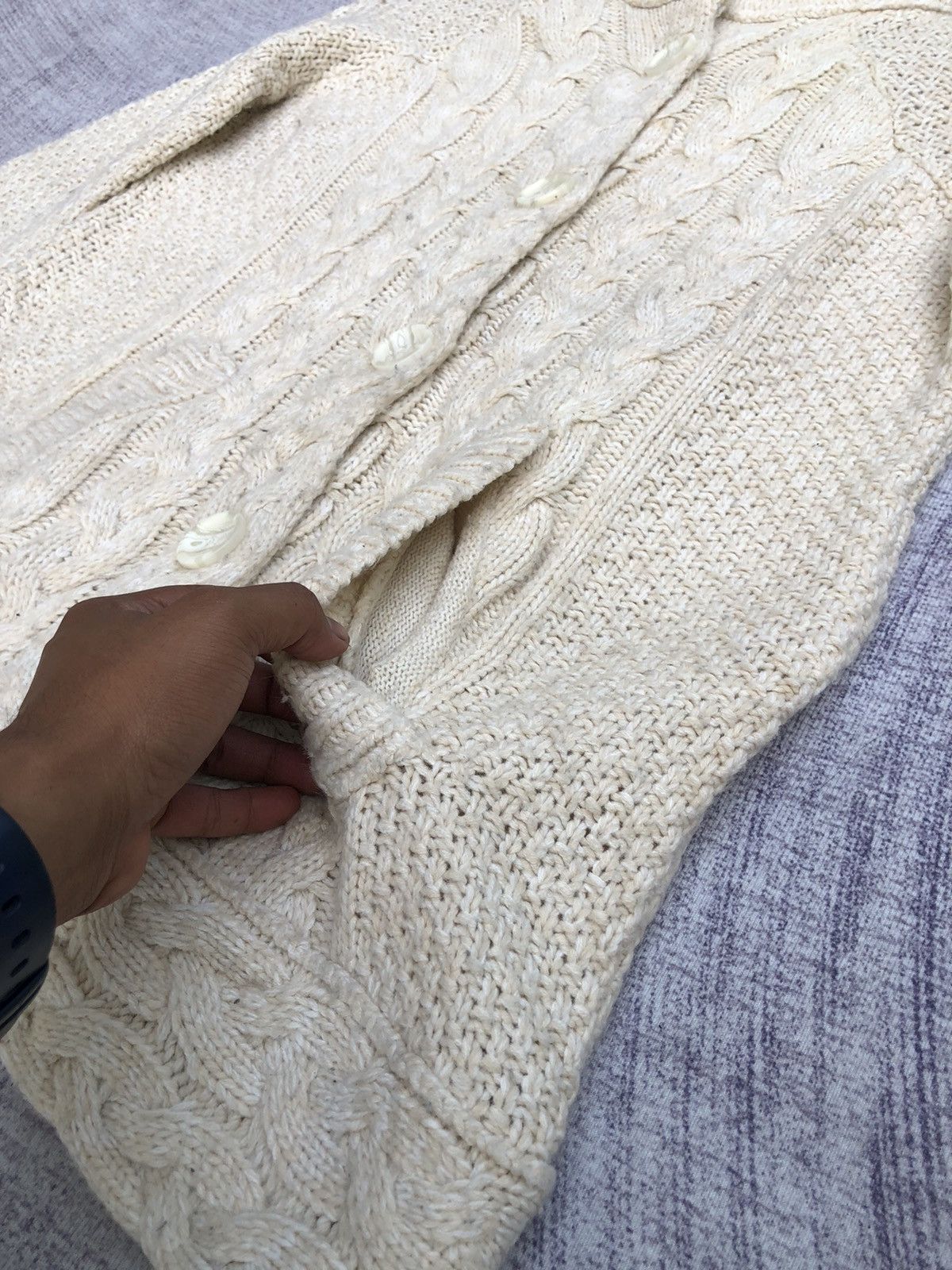 Homespun Knitwear × Vintage 🔴Cardigan Plain Design Luxury Pattern With Pocket Size US M / EU 48-50 / 2 - 5 Thumbnail