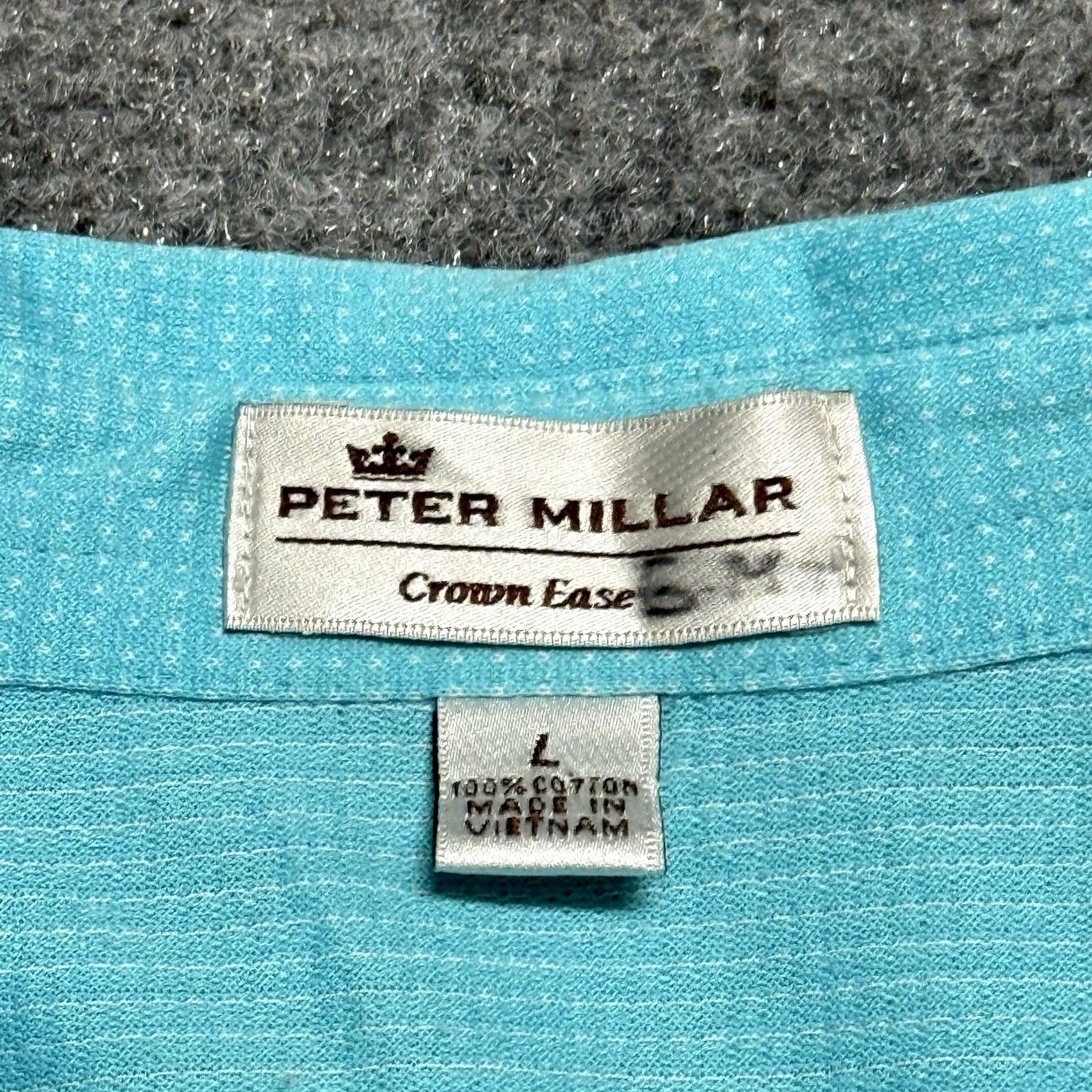 Peter Millar VINTAGE Peter Millar Crown Ease Polo Shirt Mens L Blue 100% Cotton Knit Short Sleeve Button Collar Sport Golf Tennis Preppy Fashion Best Keywords Size US L / EU 52-54 / 3 - 3 Thumbnail