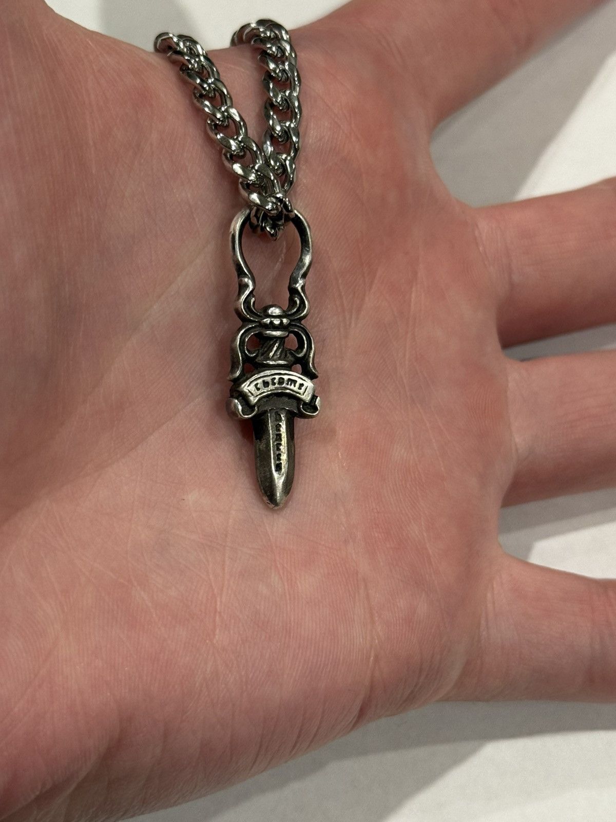 Chrome Hearts Chrome Hearts Dagger Pendant Cuban Link Chain Necklace 925 Size ONE SIZE - 4 Thumbnail