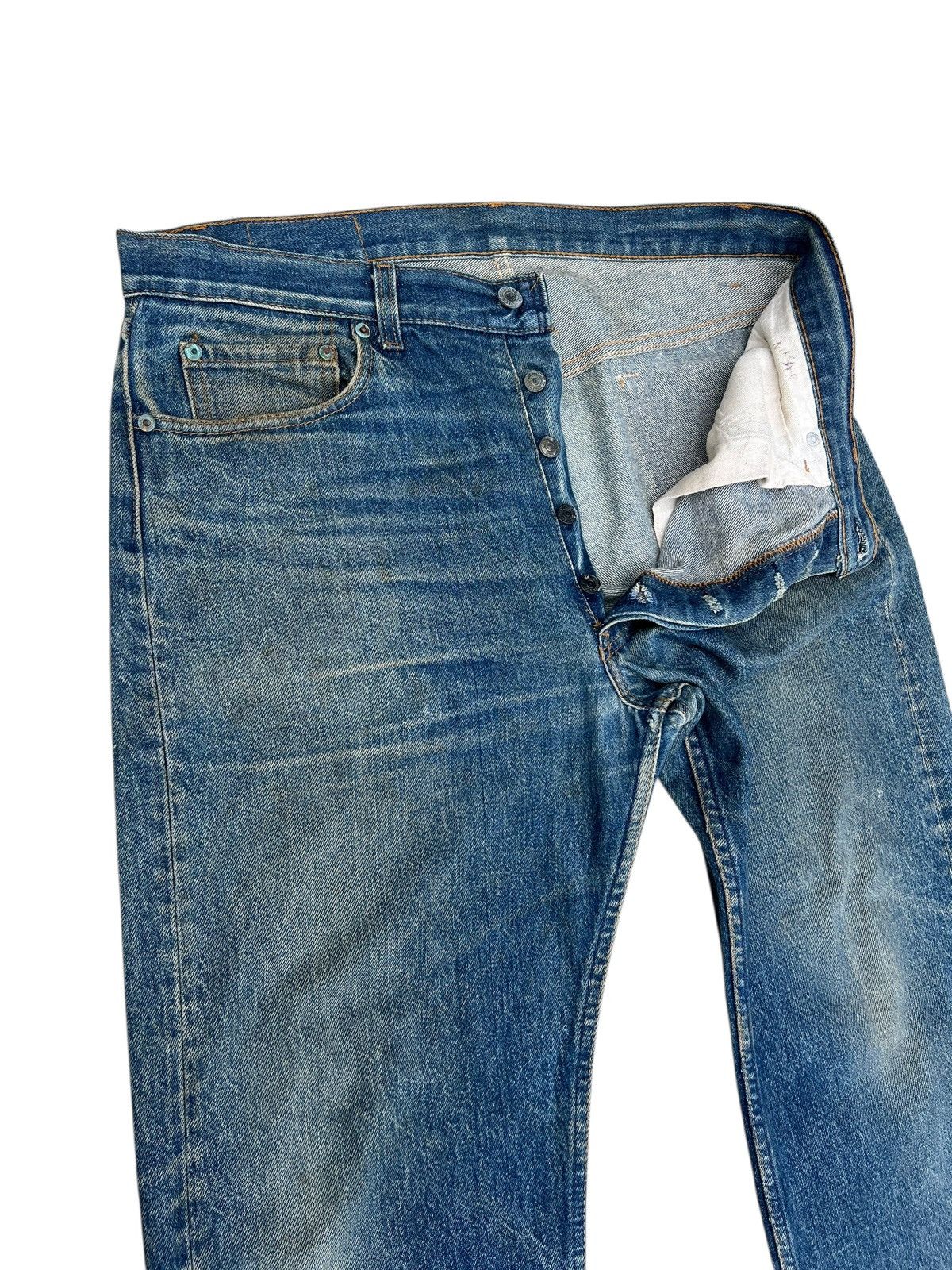 Levi's Vintage 80s Levi’s 501 Made in USA Dirty Mud Denim Jeans Size US 35 - 8 Thumbnail