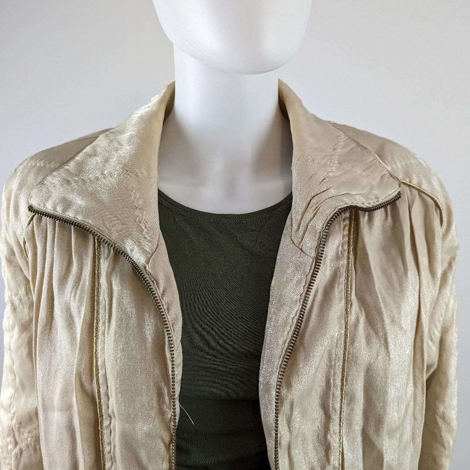 Vintage Vintage East West Gold Quilted Jacket Size M / US 6-8 / IT 42-44 - 4 Thumbnail