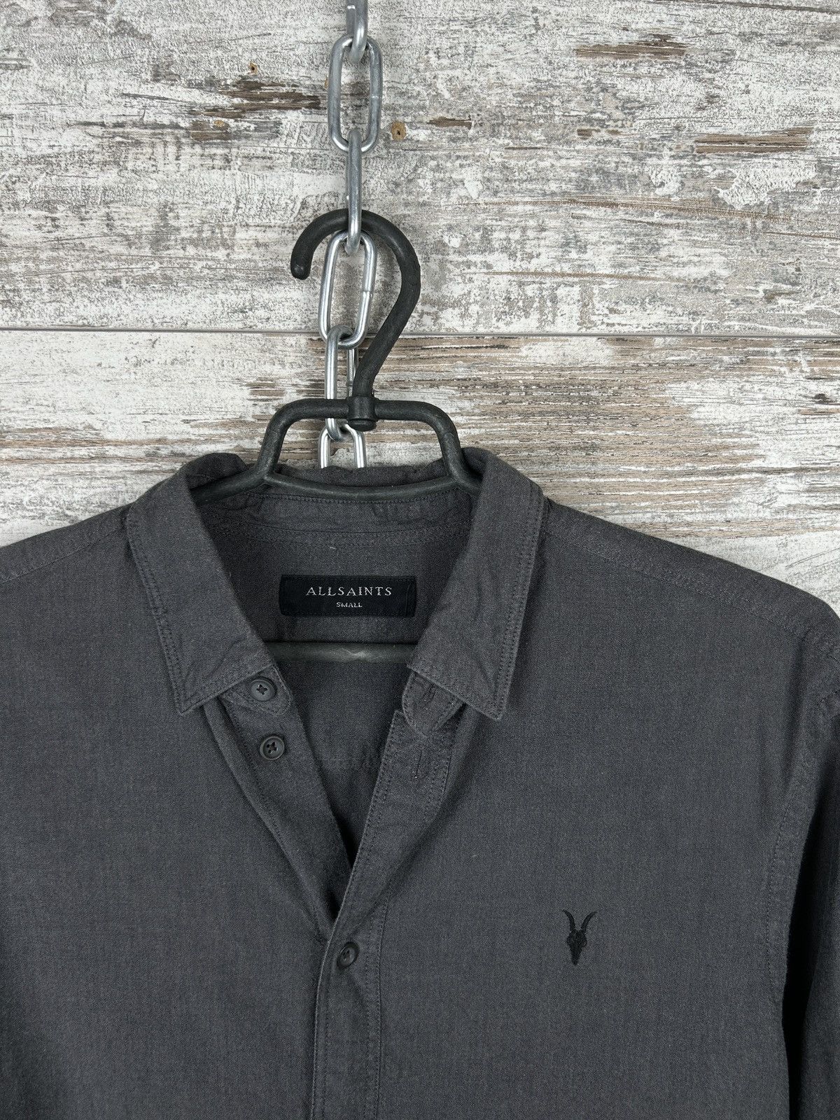Allsaints Mens Vintage AllSaints Shirts button up luxury grey Japanese Size US S / EU 44-46 / 1 - 6 Thumbnail
