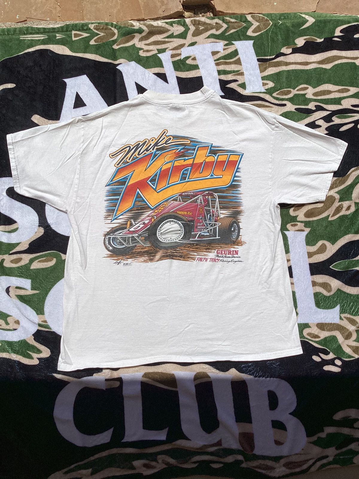 NASCAR × Vintage Vintage 1990s Mike Kirby funny car racing/NASCAR T-shirt Size US XL / EU 56 / 4 - 3 Thumbnail
