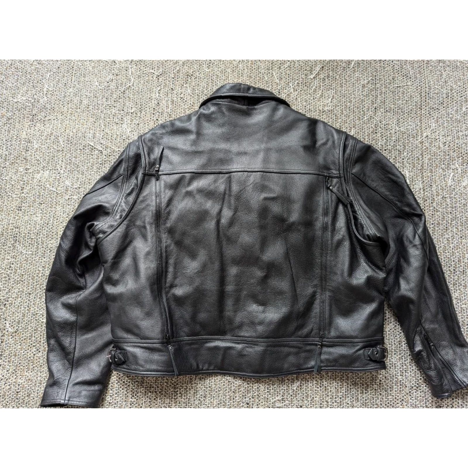 Harley Davidson VINTAGE Harley-Davidson Motorcycle Jacket 5XL Black Leather Cowhide Men 58-60 Chest Vented Front Back Zips 90s Y2K MENS 5XL Size US XXL / EU 58 / 5 - 2 Thumbnail