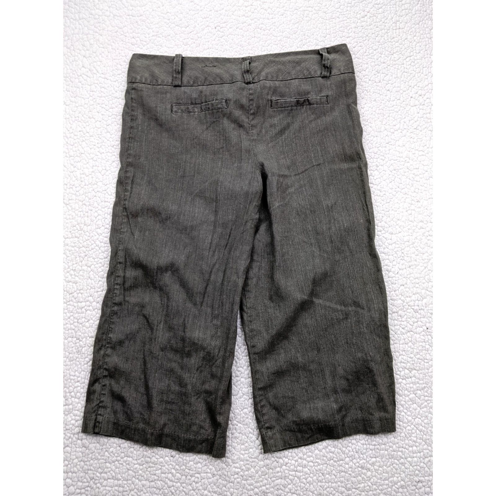 Vintage Maurices Womens Capri Pants 12 Gray Linen Blend Slacks Crop Casual 20.5in Inseam Womens Size 34" / US 12 / IT 48 - 6 Thumbnail