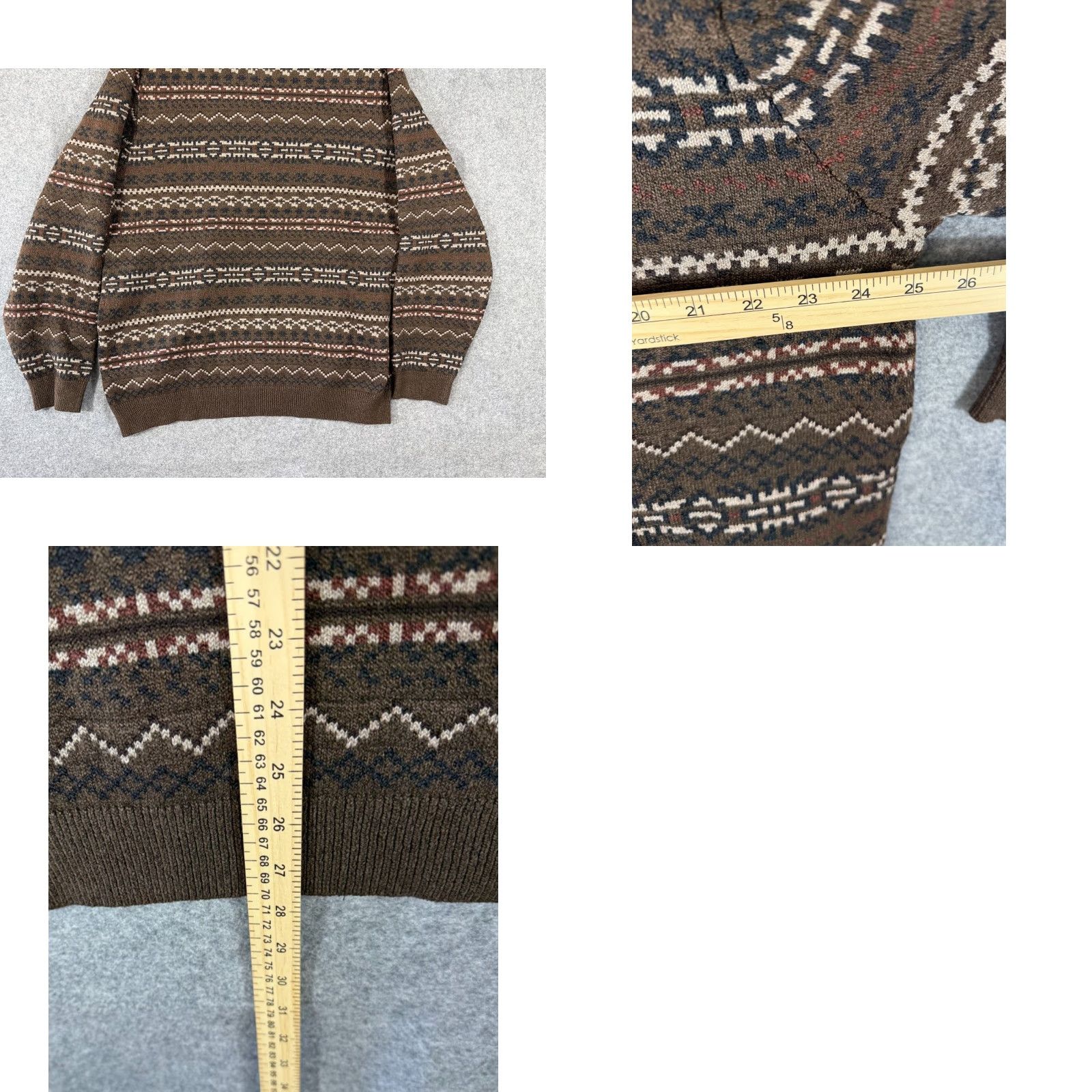 Lands' End Lands' End Sweater Mens XL Brown Fair Isle Long Sleeve Pullover Crew Neck NWT Holiday, Casual, Winter, Fall Mens Size US XL / EU 56 / 4 - 9 Thumbnail