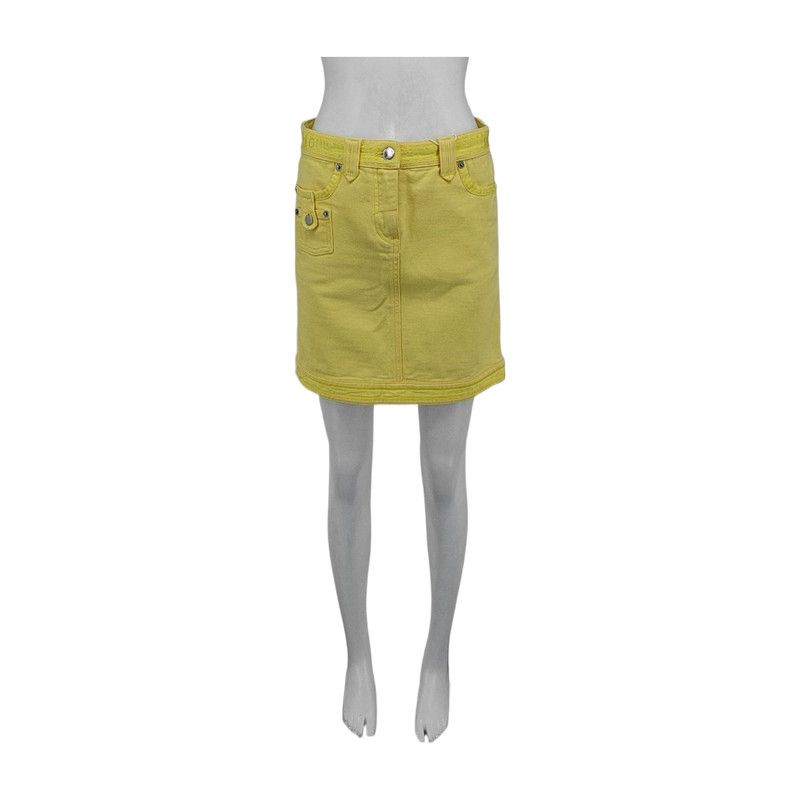 Louis Vuitton Louis Vuitton Yellow Cotton Mini Skirt for Women 0089 Size 22" - 1 Thumbnail