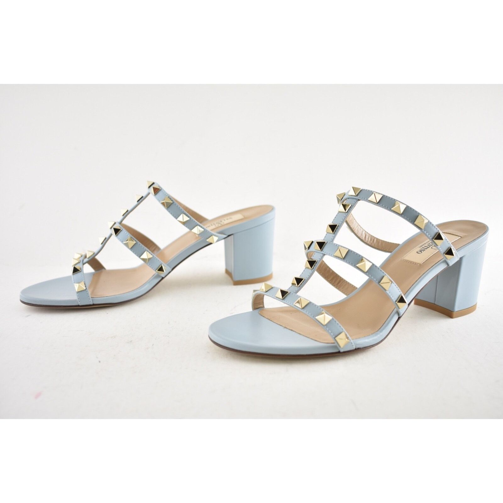 Valentino Valentino Rockstud City Slide 60mm Mule Blue Caged Sandal Size US 7.5 / IT 37.5 - 14 Thumbnail