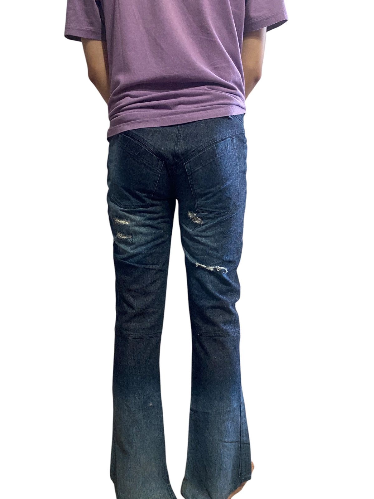 If Six Was Nine 2000's Andrew Mackenzie Flared Spiral Bootcut Jeans Size US 29 - 4 Thumbnail