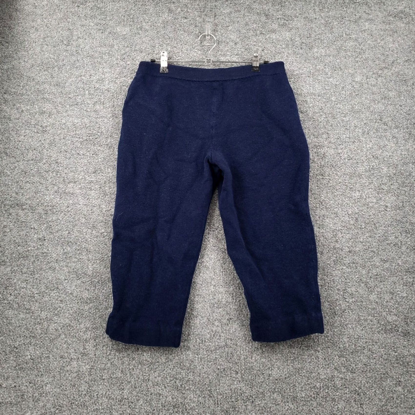 Asics St John Basics Pants Womens Blue Knit Capri Pull On Mid Rise Pleated Size 6 Size 28" / US 6 / IT 42 - 2 Thumbnail