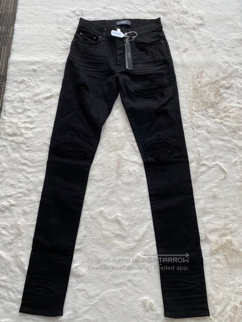 Amiri Size 29 Black suede MX1 jeans