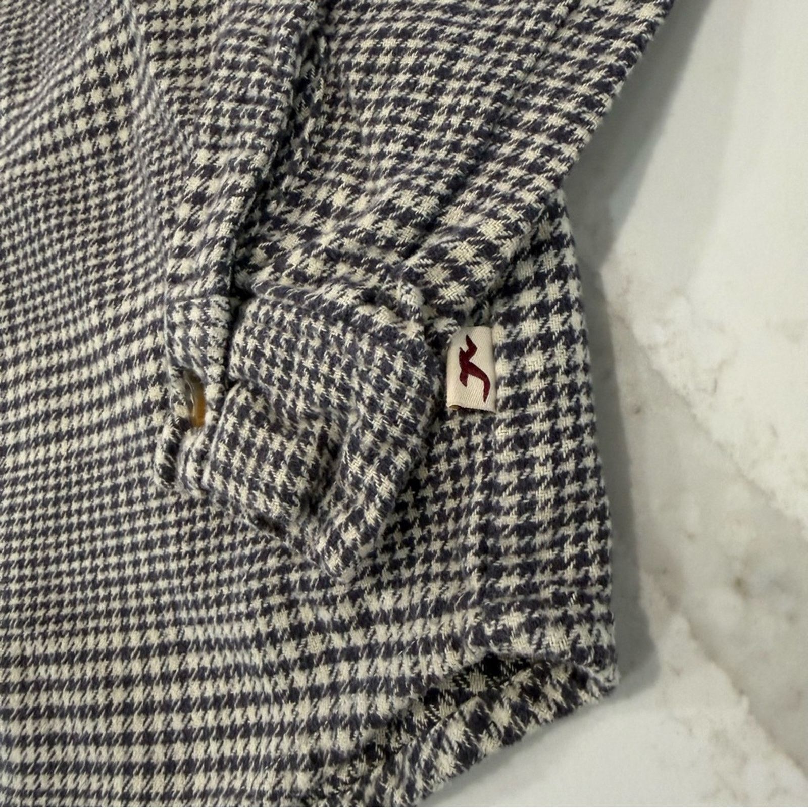 Hollister Hollister BoyfriendFit Houndstooth Flannel Shirt Women Small Size S / US 4 / IT 40 - 4 Thumbnail