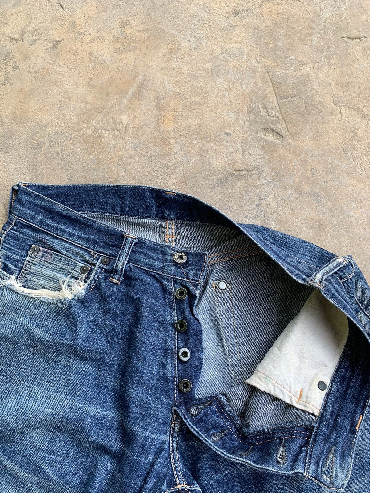 Japanese Brand × Vintage Unknown Japanese Brand Selvedge Distressed Denim Size US 31 - 7 Thumbnail