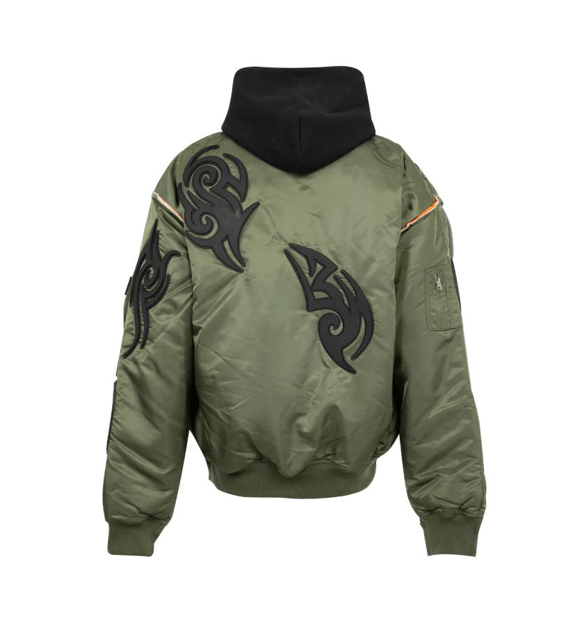 Vetements o1h1sh11225 Tribal Reworked Bomber Jacket in Green/Black Size US L / EU 52-54 / 3 - 2 Thumbnail