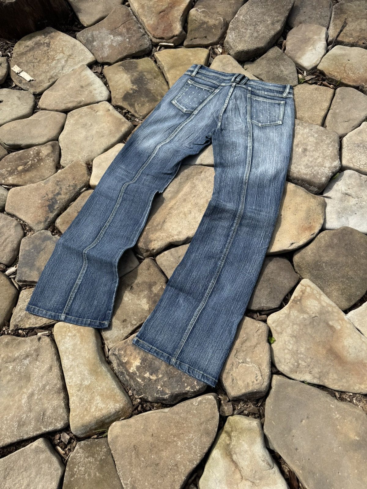 Vintage Vintage If Six Was Nine Style Faded Flared Y2k Pants Size 36" / US 14 / IT 50 - 3 Thumbnail