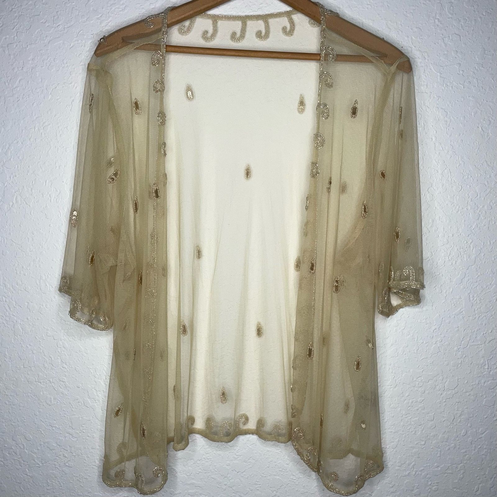 Vintage Vintage Sterling Styles Sheer Mesh Beaded Top Size XL / US 12-14 / IT 48-50 - 7 Thumbnail