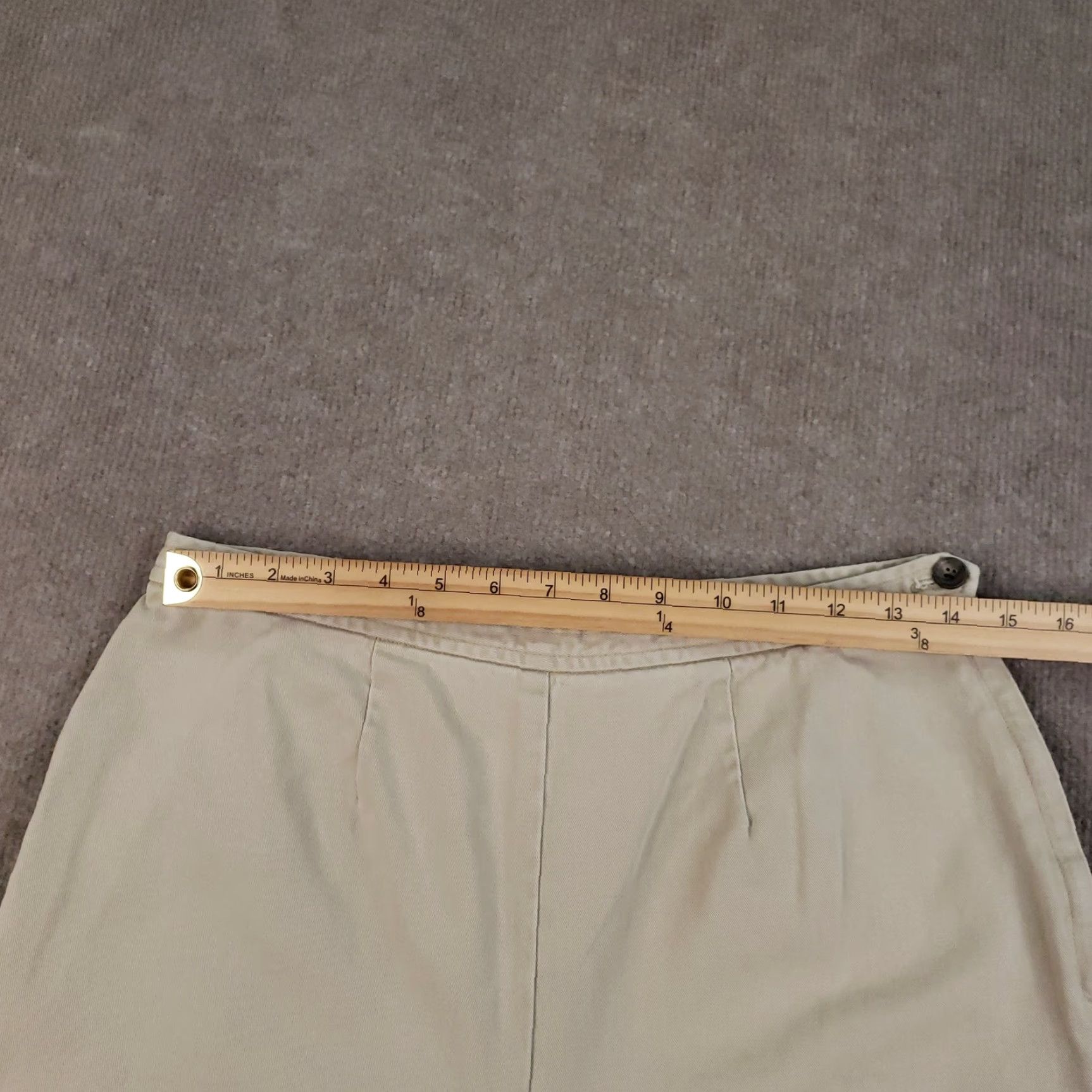 Ralph Lauren VINTAGE Ralph Lauren Pants Womens 12 Khaki Beige High Rise Straight Cropped Frayed Size 34" / US 12 / IT 48 - 7 Thumbnail