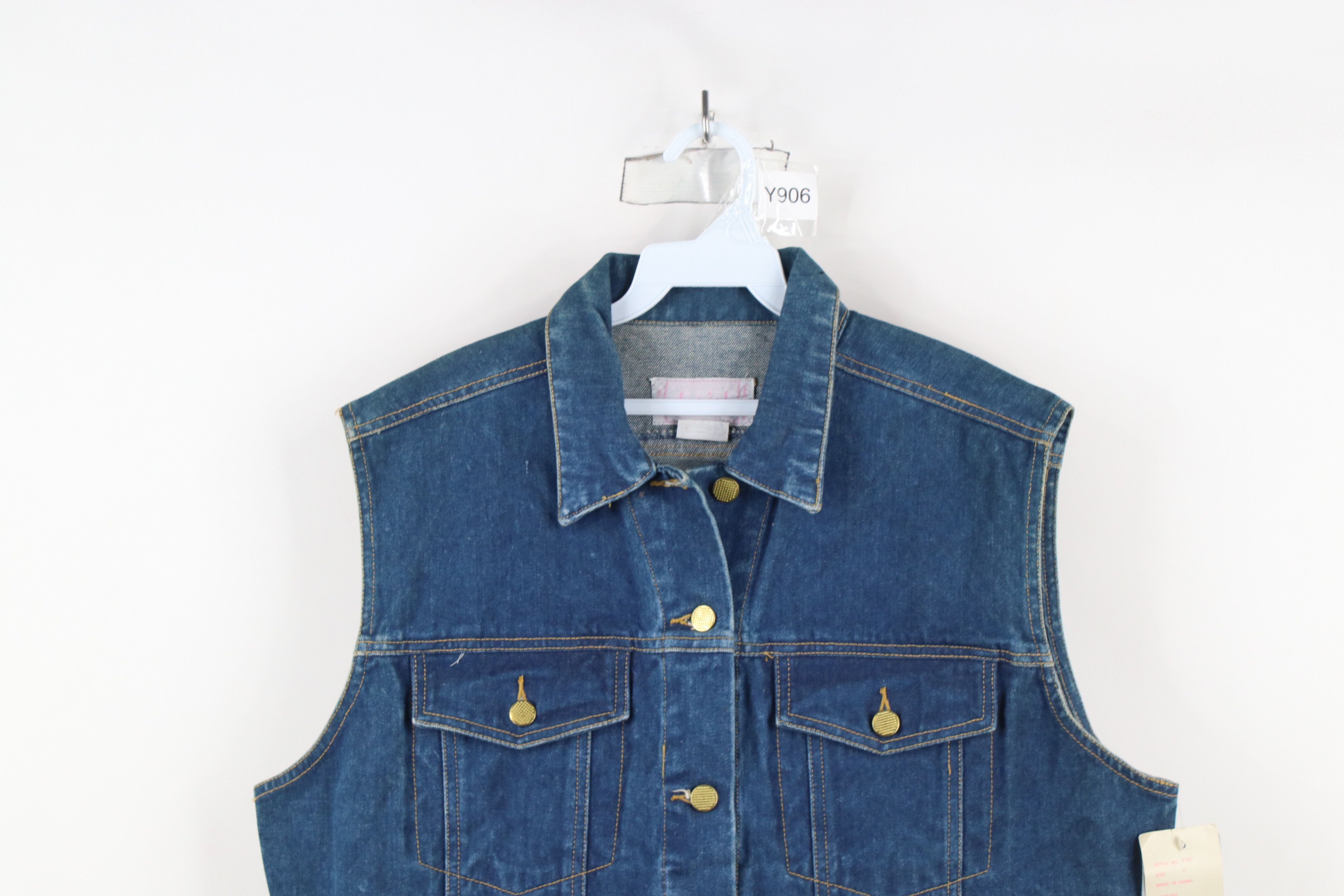 Vintage Deadstock Vintage 90s Streetwear Sleeveless Denim Vest Size L / US 10 / IT 46 - 2 Thumbnail