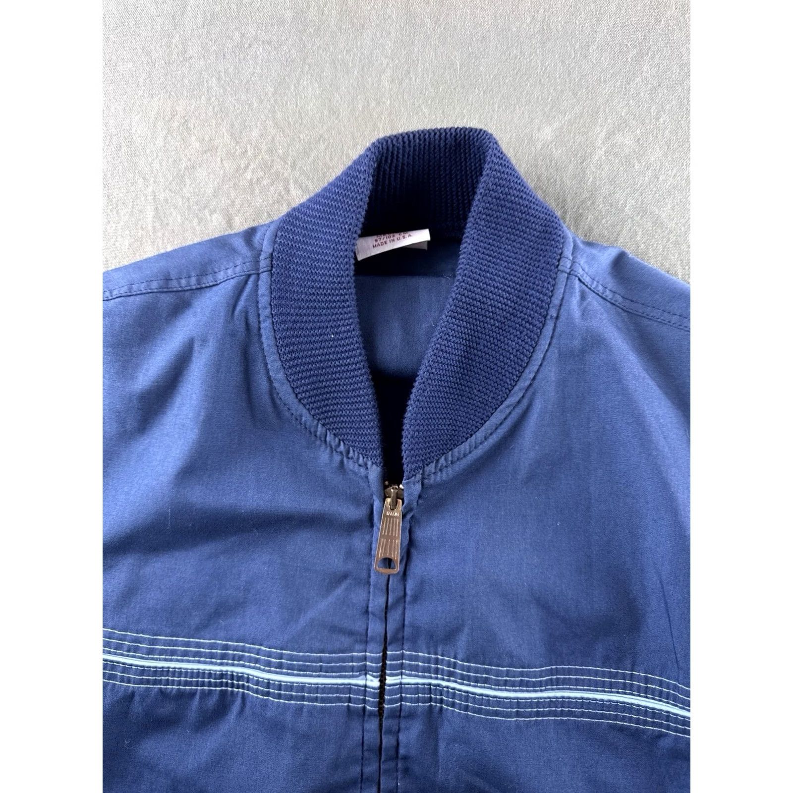 Vintage VINTAGE 70s Blue Bomber Jacket Mens M USA Made Zip Workwear Lightweight Coat Size US M / EU 48-50 / 2 - 6 Thumbnail