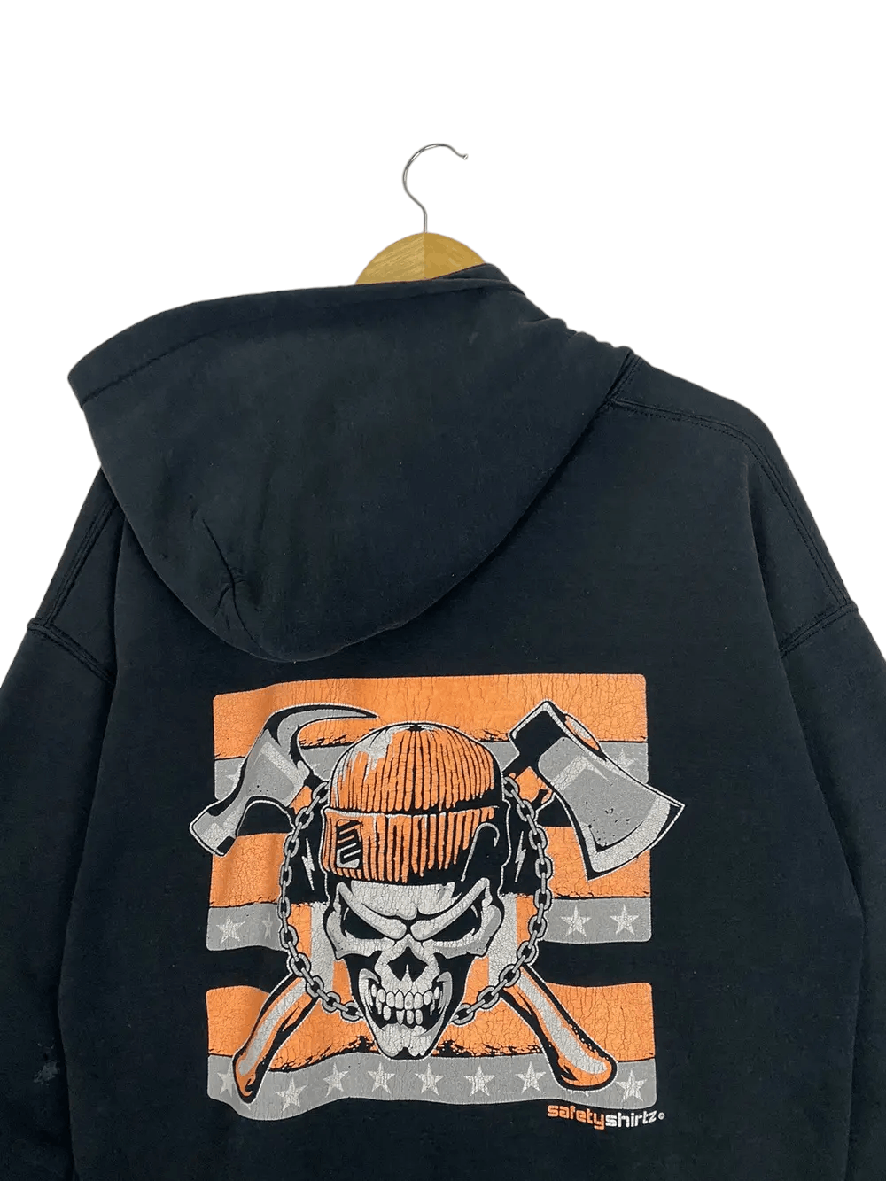 Gildan × Vintage Vintage Gildan Hoodie Safety Shirt Skull Size US L / EU 52-54 / 3 - 3 Thumbnail