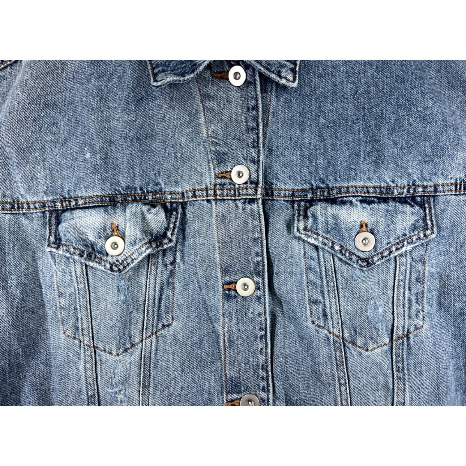 Vintage VINTAGE Wild Fable Jacket Women S Denim Distressed Button Up Trucker Blue 80s 90s Casual Mens? Mujeres Wait. Size S / US 4 / IT 40 - 6 Thumbnail