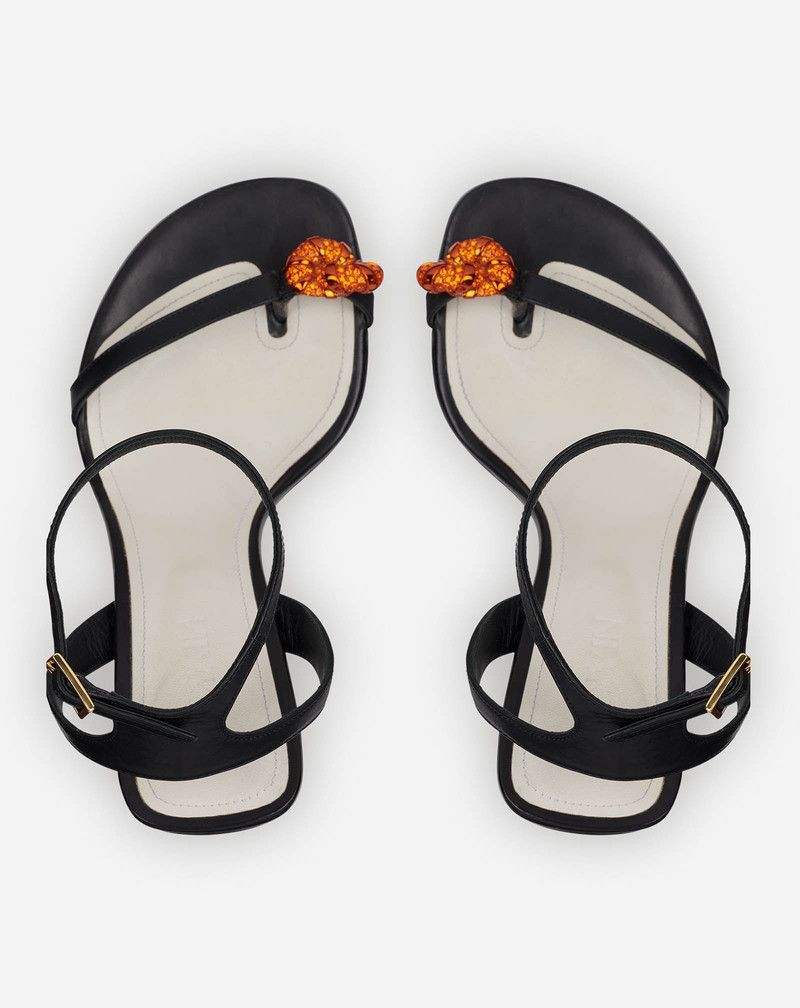 Lanvin o1y0326 Thong Sandals in Black Size US 6 / IT 36 - 4 Thumbnail