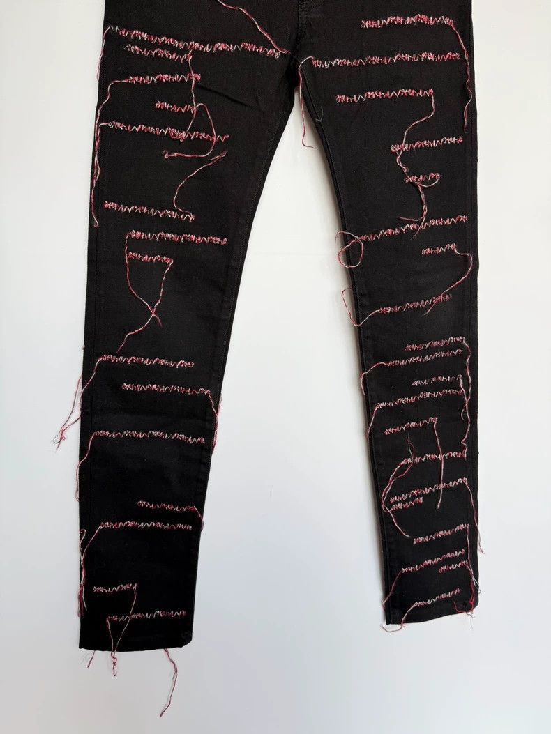 Dior Dior Red Line Embroidered Fringed Jeans-2506 Size US 29 - 3 Thumbnail