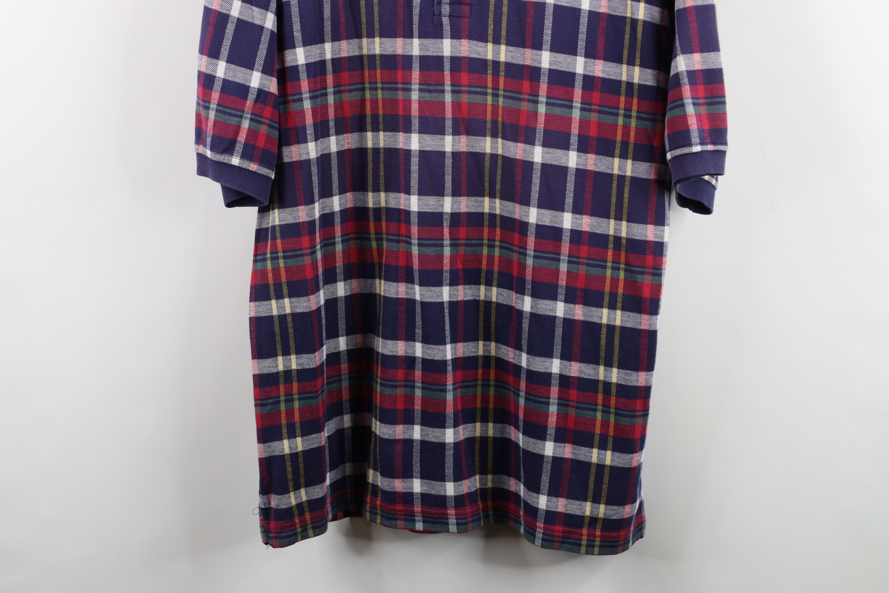 Tommy Hilfiger × Vintage Vintage 90s Tommy Hilfiger Golf Rainbow Plaid Polo Shirt Size US XL / EU 56 / 4 - 3 Thumbnail