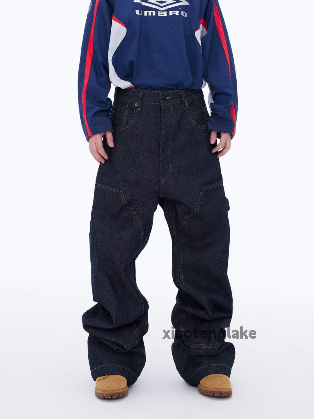 Jean Unisex outdoor utility loose cargo skate hiphop jeans Size US 36 / EU 52 - 2 Thumbnail