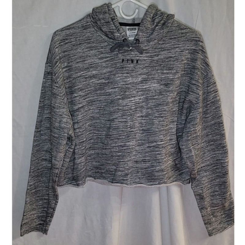 Victoria's Secret Victoria’s Secret PINK Grey Crop Hoodie Pullover Size L Size L / US 10 / IT 46 - 6 Thumbnail