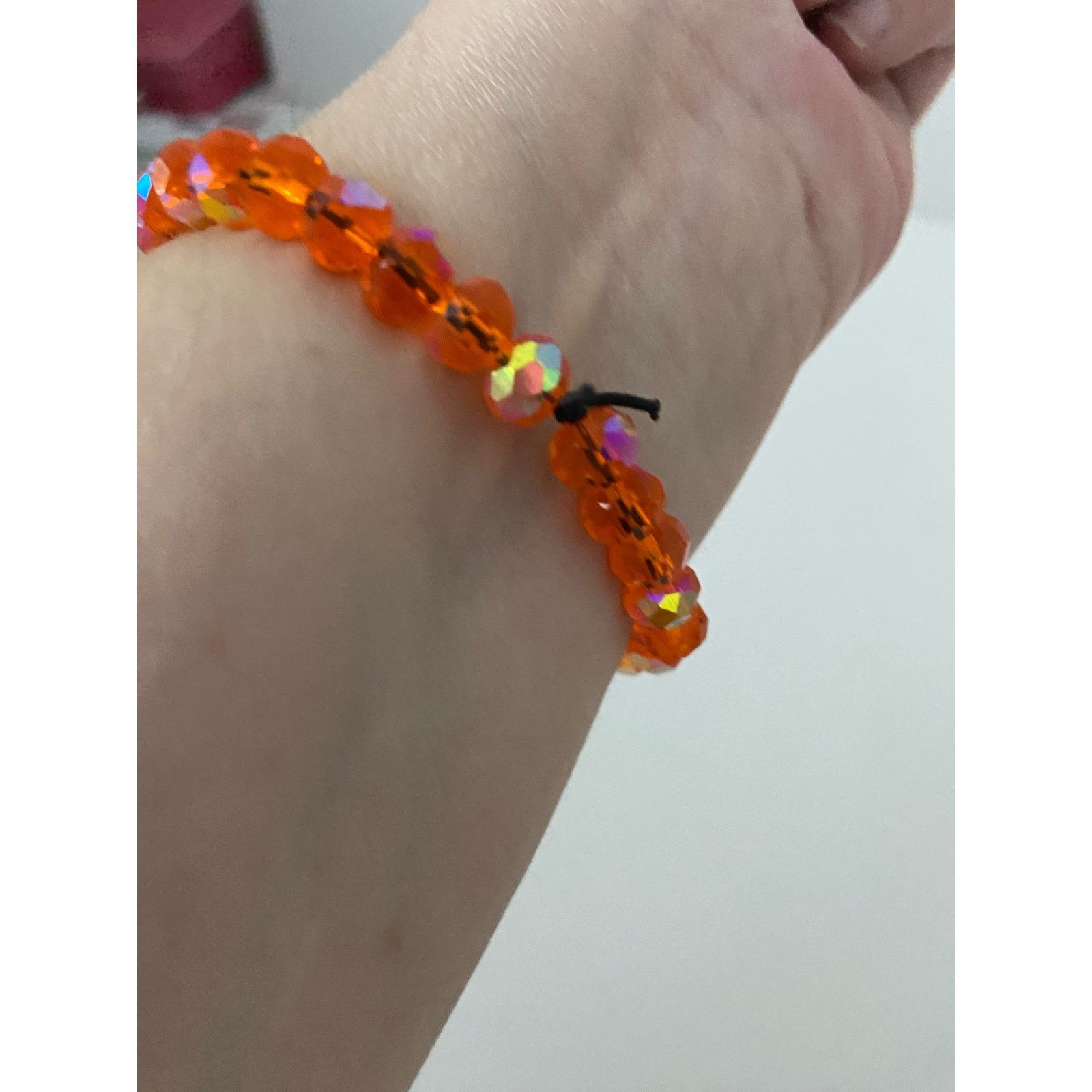 Handmade orange glass bead bracelet Size ONE SIZE - 2 Thumbnail